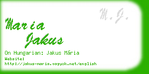 maria jakus business card