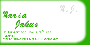 maria jakus business card